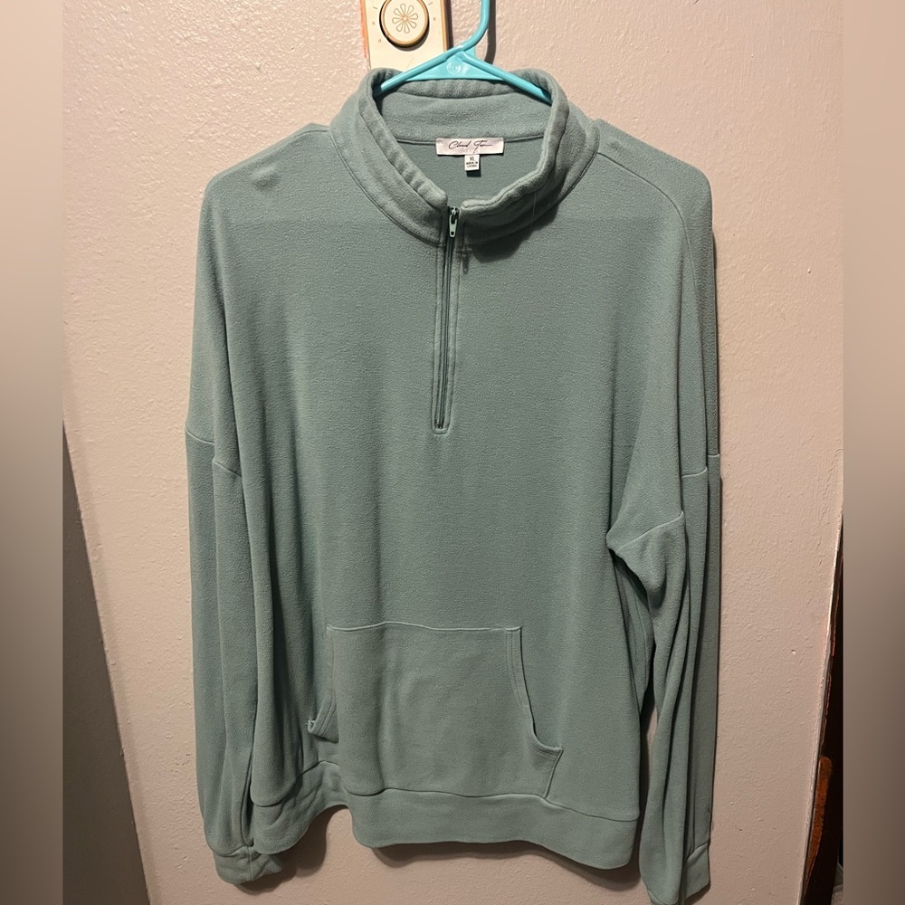 tourqouise quarter zip
